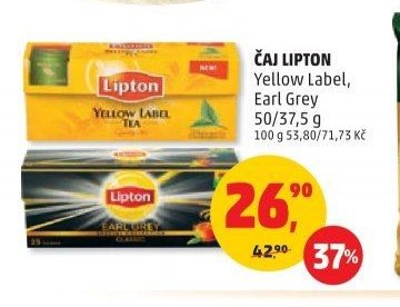 ČAJ LIPTON Yellow Label, Earl Grey
