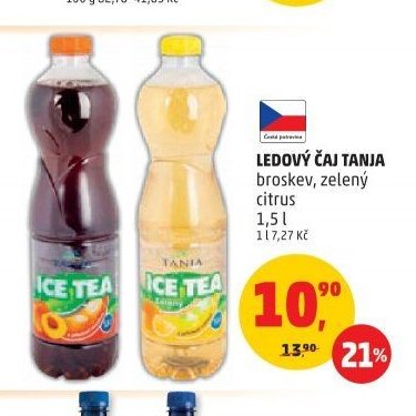 LEDOVÝ ČAJ TANJA broskev, zelený citrus 1,5 l