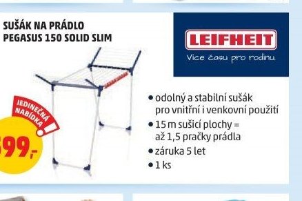 Sušák na prádlo Pegasus 150 Solid Slim