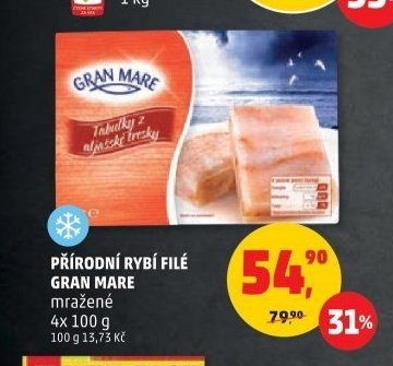 PŘÍRODNÍ RYBÍ FILÉ GRAN MARE mražené 4x 100 g