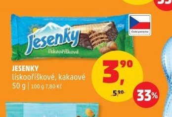 Jesenky lískoříškové, kakaové