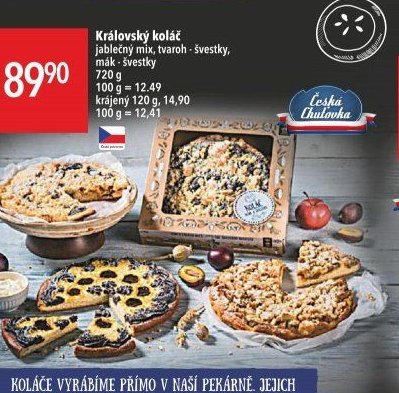 Královský koláč jablečný mix, tvaroh - švestky, mák - švestky