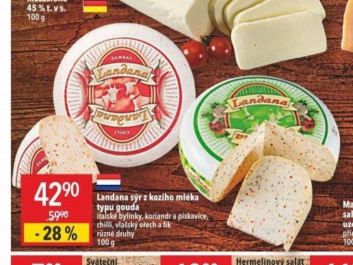 Landana sýr z kozího mléka typu gouda