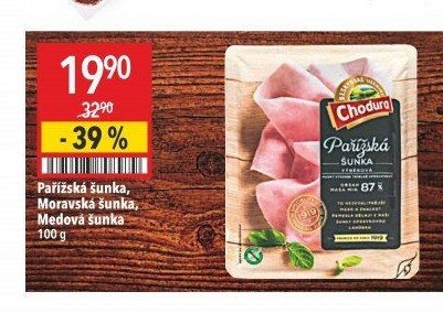 Pařížská šunka, Moravská šunka, Medová šunka 100 g
