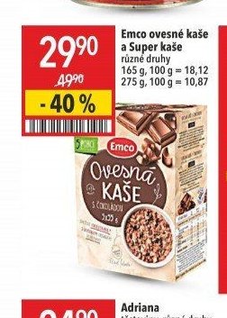 Emco ovesné kaše a Super kaše