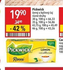 Pickwick černý a bylinný čaj