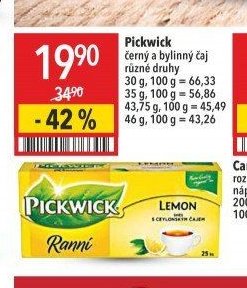 Pickwick černý a bylinný čaj