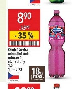 Ondrášovka minerální voda ochucená