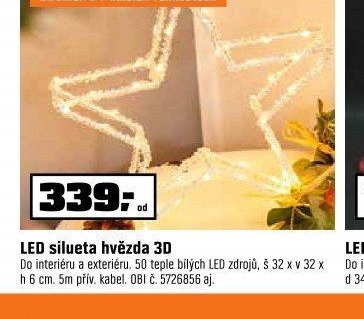 LED silueta hvězda 3D