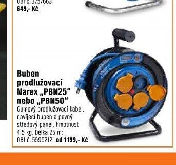 Buben prodlužovací Narex PBN25 nebo PBN50