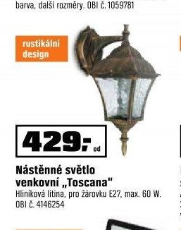 Nástěnné světlo venkovní Toscana