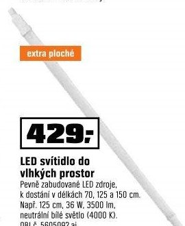 LED svítidlo do vlhkých prostor