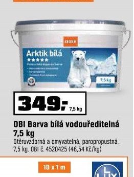 OBI Barva bílá vodouředitelná 7,5 kg