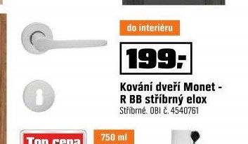 Kování dveří Monet - R BB stříbrný elox