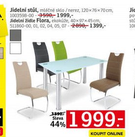 Jídelní stůl a Jídelní židle Flora - ASKO akcniletaky.com