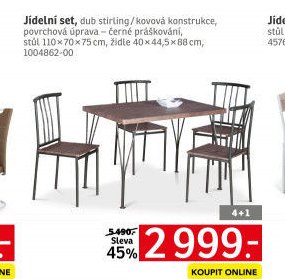 Jídelní set, dub stirling / kovová konstrukce - ASKO akcniletaky.com