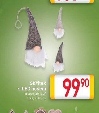 Skřítek s LED nosem