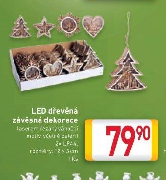 LED dřevěná závěsná dekorace