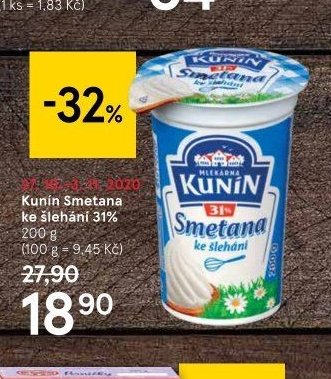 Kunín Smetana ke šlehání