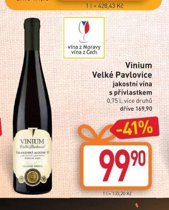 Vinium Velké Pavlovice jakostní vína s přívlastkem