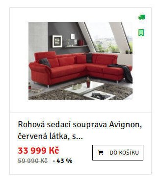 Rohová sedací souprava Avignon, červená látka, s... - ASKO akcniletaky.com
