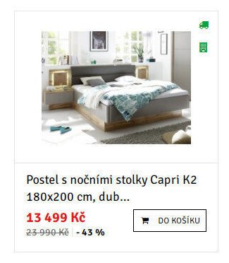 Postel s nočními stolky Capri K2 180x200 cm, dub... - ASKO akcniletaky.com