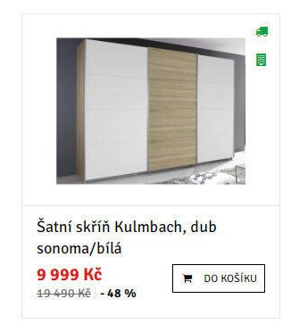 Šatní skříň Kulmbach, dub sonoma/bílá - ASKO akcniletaky.com