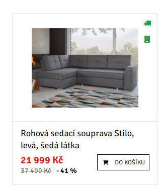 Rohová sedací souprava Stilo, levá, šedá látka - ASKO akcniletaky.com