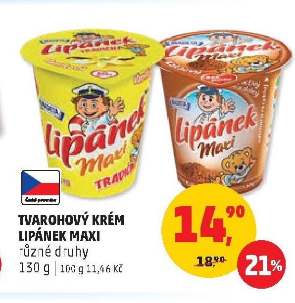 Tvarohový krém Lipánek Maxi