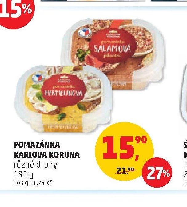 POMAZÁNKA KARLOVA KORUNA různé druhy