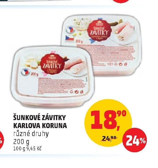 ŠUNKOVÉ ZÁVITKY KARLOVA KORUNA různé druhy