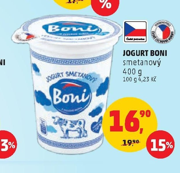 JOGURT BONI smetanový 400 g