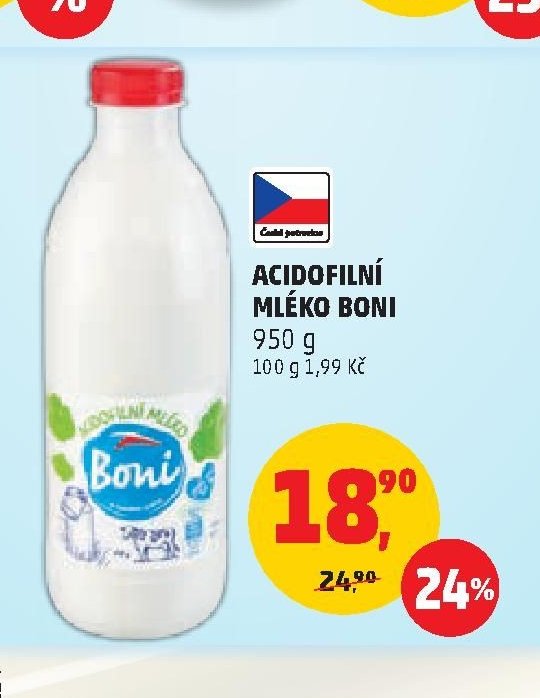 ACIDOFILNÍ MLÉKO BONI 950 g