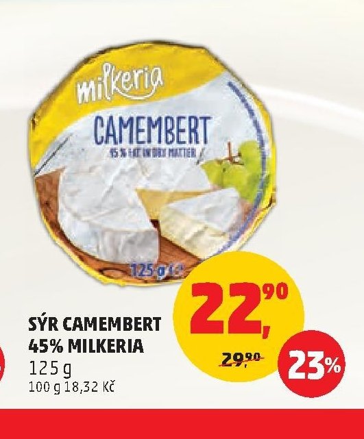 SÝR CAMEMBERT 45% MILKERIA 125 g