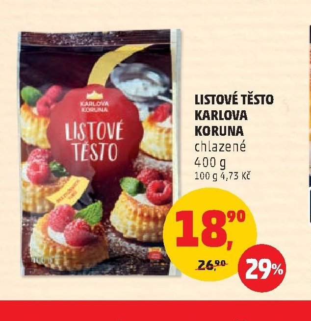 LISTOVÉ TĚSTO KARLOVA KORUNA