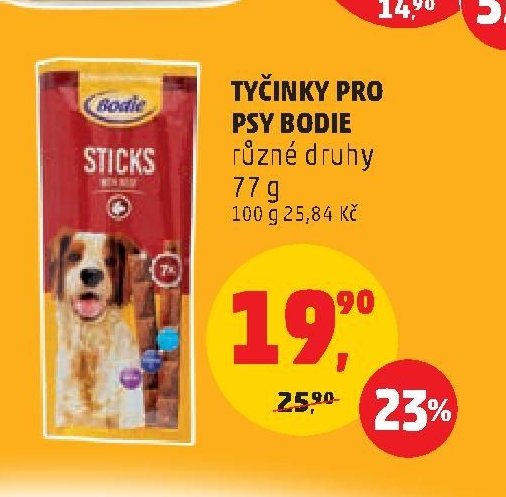 TYČINKY PRO PSY BODIE různé druhy 77 g