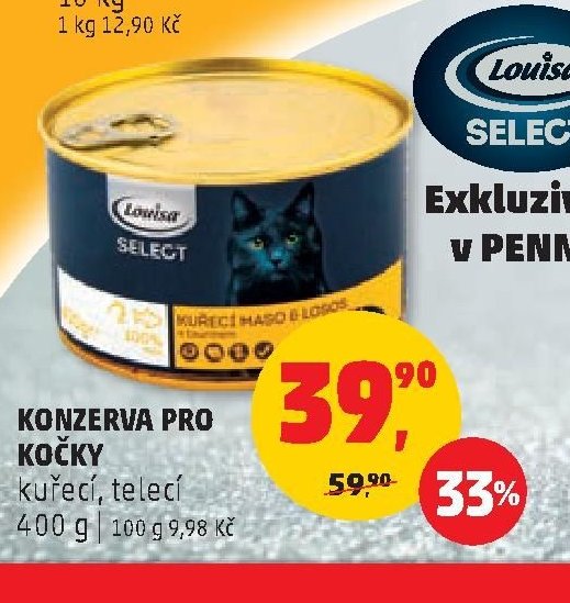 KONZERVA PRO KOČKY kuřecí, telecí 400 g