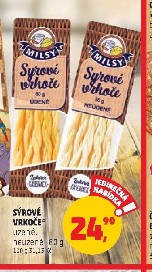 Syrové vrkoče uzené, neuzené 80 g