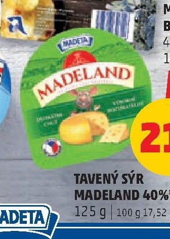 Tavený sýr Madeland 40% 125 g