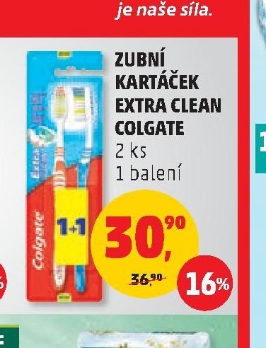ZUBNÍ KARTÁČEK EXTRA CLEAN COLGATE 2 ks