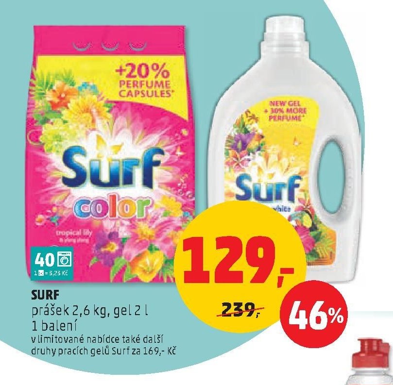 SURF prášek 2,6 kg, gel 2 l