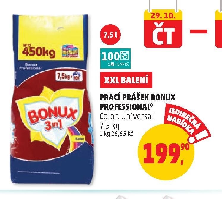 PRACÍ PRÁŠEK BONUX PROFESSIONAL 7,5 kg