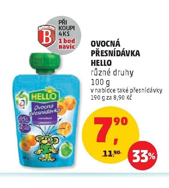 OVOCNÁ PŘESNÍDÁVKA HELLO 100 g