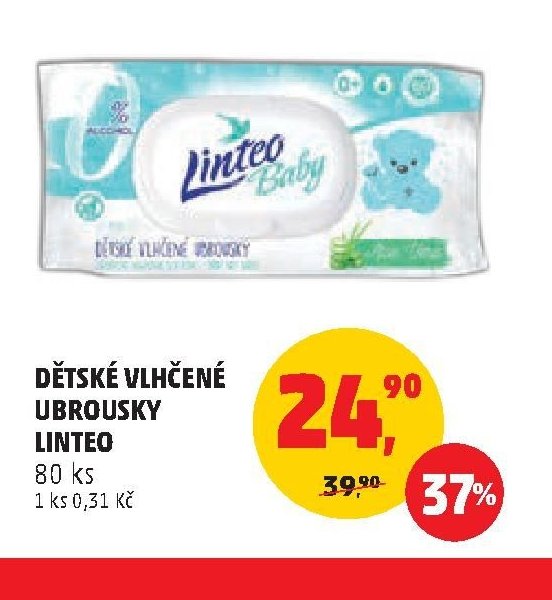 DĚTSKÉ VLHČENÉ UBROUSKY LINTEO 80 ks