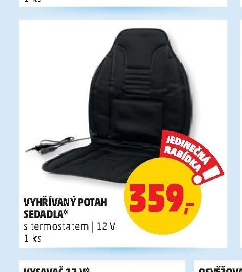 VYHŘÍVANÝ POTAH SEDADLA s termostatem 12 V
