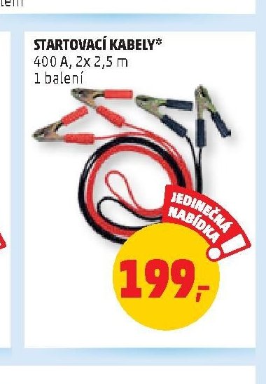 STARTOVACÍ KABELY 400 A, 2x 2,5 m