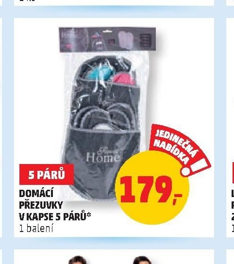 DOMÁCÍ PŘEZUVKY V KAPSE 5 PÁRŮ*