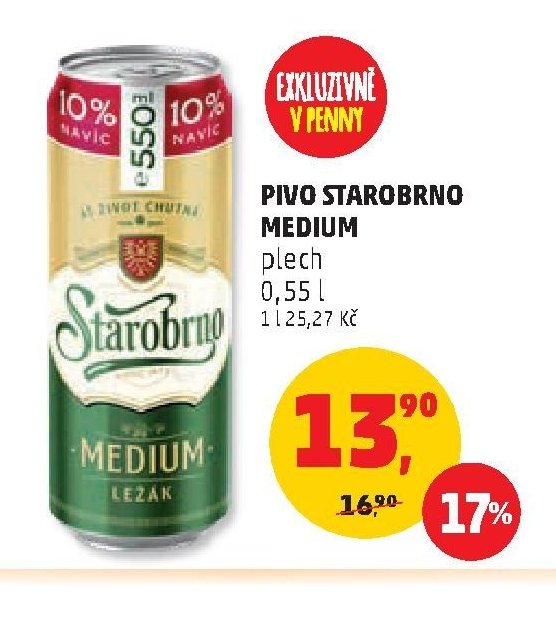 Pivo Starobrno Medium