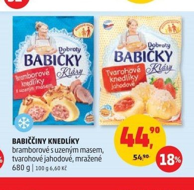 BABIČINY KNEDLÍKY bramborové s uzeným masem, tvarohové jahodové