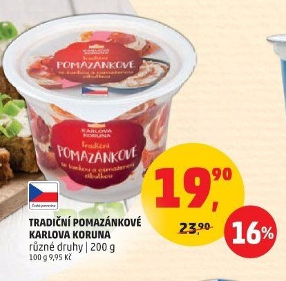 Tradiční pomazánkové Karlova Koruna